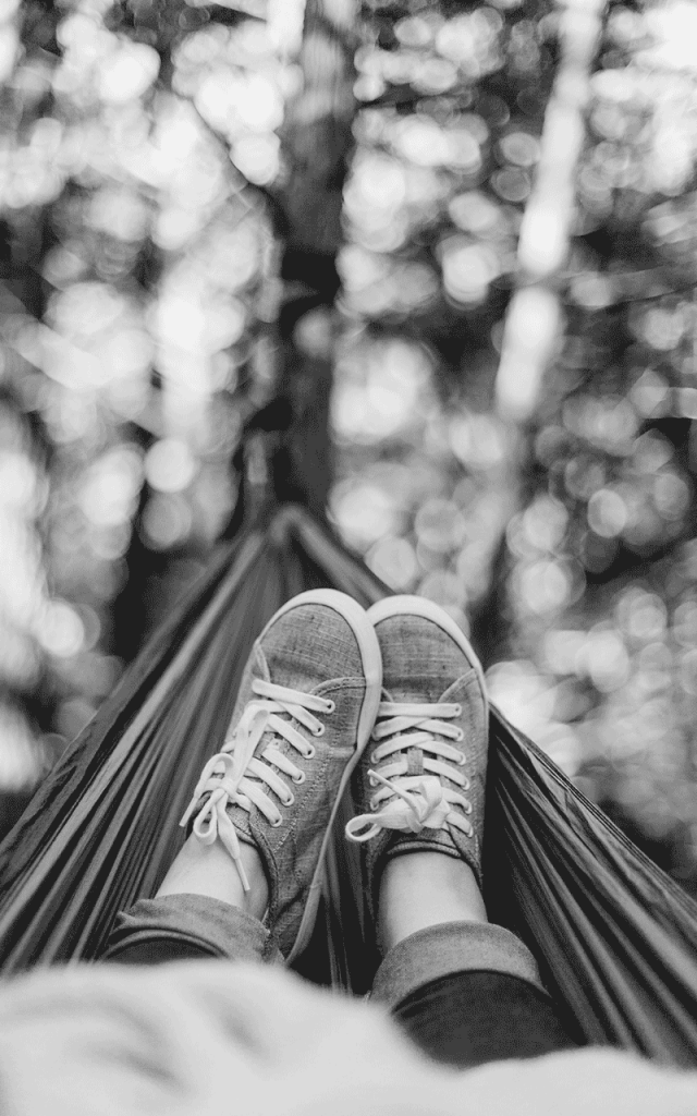 relaxing in a hammock